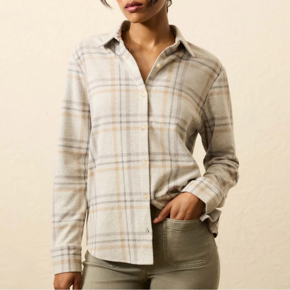 Faherty Legend Sweater Shirt - Sandy Trails Plaid, Sz M